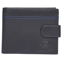 London Leathergoods Notecase with Credit Card Slots, ID Window, Inner Zip & Back Zip Round Pocket in Goat Nappa with Upper Design