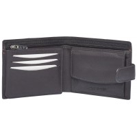 London Leathergoods Notecase with Credit Card Swing Section, Inner Zip & Coin Pocket in Goat Nappa 