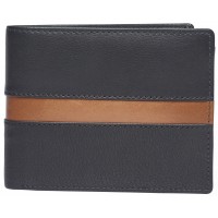 London Leathergoods Goat Nappa Notecase with Double Swing Section, Zip & Coin Pocket