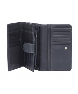 Lorenz RFID Protected Trifold Flapover Purse with Inner Tabbed Section & Back Zip- LOWER PRICE-GREAT SAVINGS!