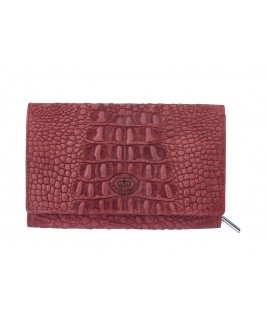 London Leathergoods RFID Protected Flapover Purse - Vintage Croc Leather-NEW BARGAIN PRICE!