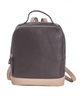 London Leathergoods Contrast Coloured Zip Round Backpack 