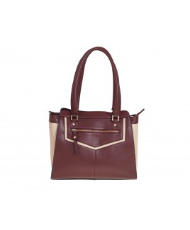 London Leathergoods Contrast Coloured Top Zip Hand Bag-PRICE DROP !