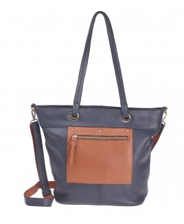 London Leathergoods Contrast Coloured Large Tote Bag-PRICE DROP!