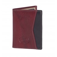 London Leathergoods 10 Leaf  Credit Card Case with Outer Pocket in Buffed Crumple Leather
