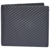 London Leathergoods Twin Section Notecase with Credit Card Slots in Carbon Fibre Effect Leather