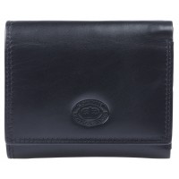 London Leathergoods Trifold Purse Wallet with Back Flap Pocket in Soft Cow Nappa