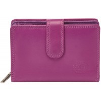 London Leathergoods Medium Zip Round Purse with Tabbed Wallet Section & ID Window Swing Section in Multi Soft Cow Nappa