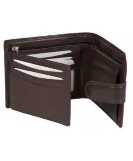 London Leathergoods Cow Nappa Notecase with RFID Proof Credit Card Flap & Zip- Lower Price !
