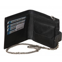 Sheep Nappa RFID Proof Notecase with Card & Change Section and Chain- PRICE DROP!