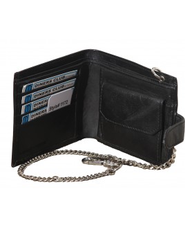 Sheep Nappa RFID Proof Notecase with Card & Change Section and Chain- PRICE DROP!