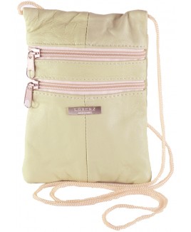 Coloured Sheep Nappa Triple Zip Neck Purse/Mini Bag 