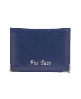 Shiny Leather Grain PU Bus Pass Holder with Back Zip