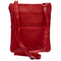 Lorenz Leather Grain PU Twin Top Zip Bag with 4 Zips-CLEARANCE PRICE
