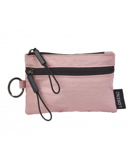 Lorenz Small Top Zip Coin/Accessory Purse with Front Zip In Soft Crinkled Nylon