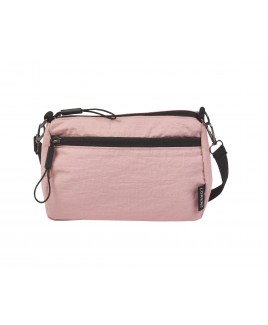 Lorenz Top Zip Mini Shoulder Bag with Front Zip, Detachable Strap & Extra Strap for X-Body Wear In Soft Crinkled Nylon