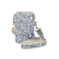 Lorenz Botanical Quilted Fabric Compact X-Body Phone/Accessory Bag with Front Pocket- New Stock arriving Soon!