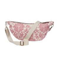 Lorenz Botanical Quilted Fabric Top Zip Sling/Chest Bag with Adjustable Strap