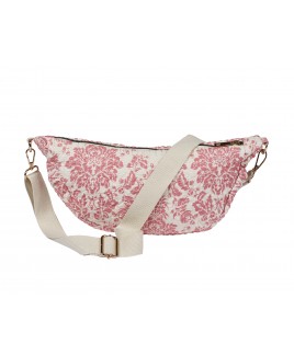 Lorenz Botanical Quilted Fabric Top Zip Sling/Chest Bag with Adjustable Strap