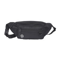 KaiTak Polyester Unisex Bumbag with 2 Zip Round Sections & Front Zip-LOWER PRICE!