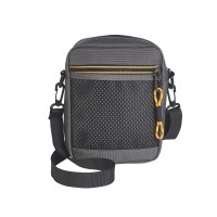 Grained Polyester Small Top Zip X-Body Bag with Front & Back Zip Pocket