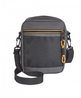 Grained Polyester Small Top Zip X-Body Bag with Front & Back Zip Pocket