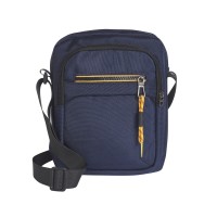 Grained Polyester Medium Top Zip X-Body Bag with 2 Front Zips & Back Zip