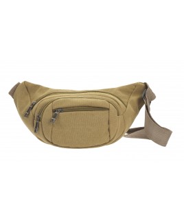 Multi Zip Unisex Canvas Oval Shaped Bumbag with 4 Zips