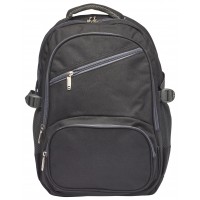 Denim Look Backpack with 4 Zips & Side Pockets
