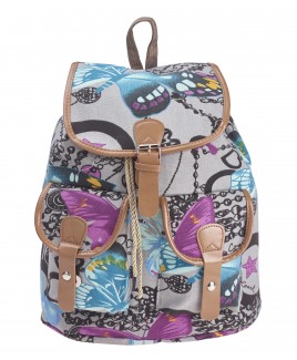 Boho Canvas Backpack with 2 Front Pockets-BARGAIN PRICE!