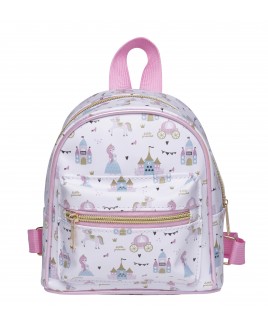 Lorenz Girls Mini Compact Zip Round Backpack with Front Zip Pocket