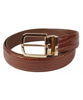 1.25" Croc Grain Belt with Attractive Gilt Buckle-PRICE DROP !