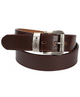 1.5" MIlano Belt with Silver Matt Branded Buckle --Price Drop!