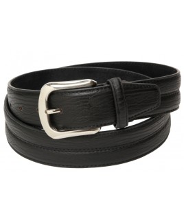 1.5" Elephant Grain PU Belt with Rounded Brushed Gun Metal Buckle & Stitch Detail-CLEARANCE!