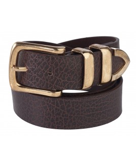 Ladies 1.25" Grained PU Belt with Rose Gold Colour Buckle & Tip -PRICE DROP !