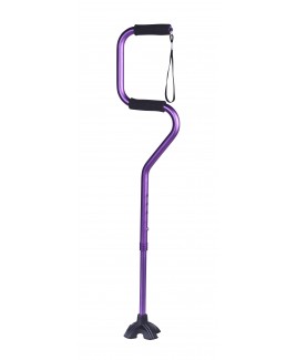 Cushion Handle Walking Stick with 2nd Handle & Quad Base