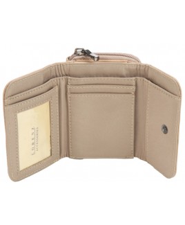 Lorenz Accessories Cowhide Small Zip Round RFID Proof Purse Wallet with Back Pass Pocket---Price Drop!