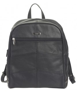 Lorenz Cow Hide Large Top Zip Backpack with Front & Back Zip and Top Handle