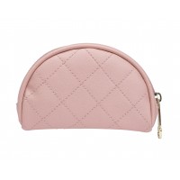 Lorenz Smooth Grain PU Zip Round Purse with Quilted Stitch