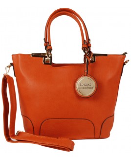 Lorenz Accessories Faux Leather Top Zip Tote-CLEARANCE!