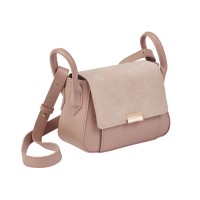 Lorenz Nubuck Grain PU Small Flapover with Flap-down RFID Protected Credit Card Section & Adjustable Strap
