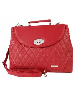 Lorenz Leather Grain PU Quilt Stitch Handbag with Adjustable/Detachable Shoulder Strap- CLEARANCE!