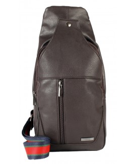 Lorenz Leather Grain PU Tall X-Body Backpack with Top & Front Zips & Front Pocket - CLEARANCE!