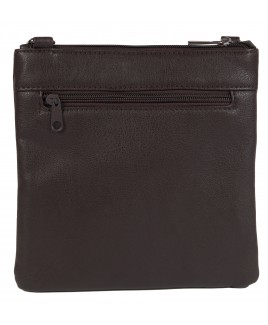 Lorenz Leather Grain PU X-Body Bag with Top Zip & Front Zip Round Pocket- CLEARANCE!