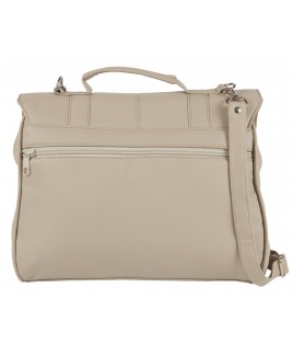 Lorenz Flapover Leather Grain PU Bag with Twin Zips & Buckles- BARGAIN PRICE !