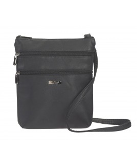 Lorenz Leather Grain PU Twin Top Zip Bag with 4 Zips- NEW LOW PRICE!