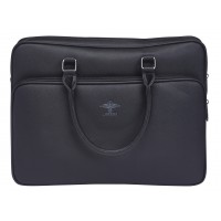 Lorenz Gents/Unisex Saffiano Grain PU Twin Handle Laptop/Work Bag with Front Zip Pocket & Detachable Shoulder Strap