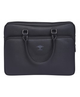 Lorenz Gents/Unisex Saffiano Grain PU Twin Handle Laptop/Work Bag with Front Zip Pocket & Detachable Shoulder Strap