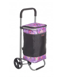 2 Wheel Top Zip Round Framed Trolley with Foam Handle & Back Zip