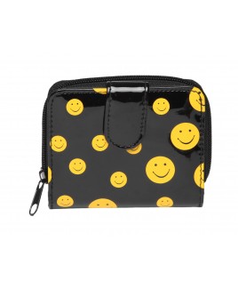 *Lorenz Smiley Patent PVC Zip Round Purse with Front Tab - CLEARANCE!